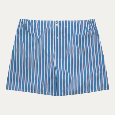 Striped Cotton Boxer Shorts in Blue Multicolor