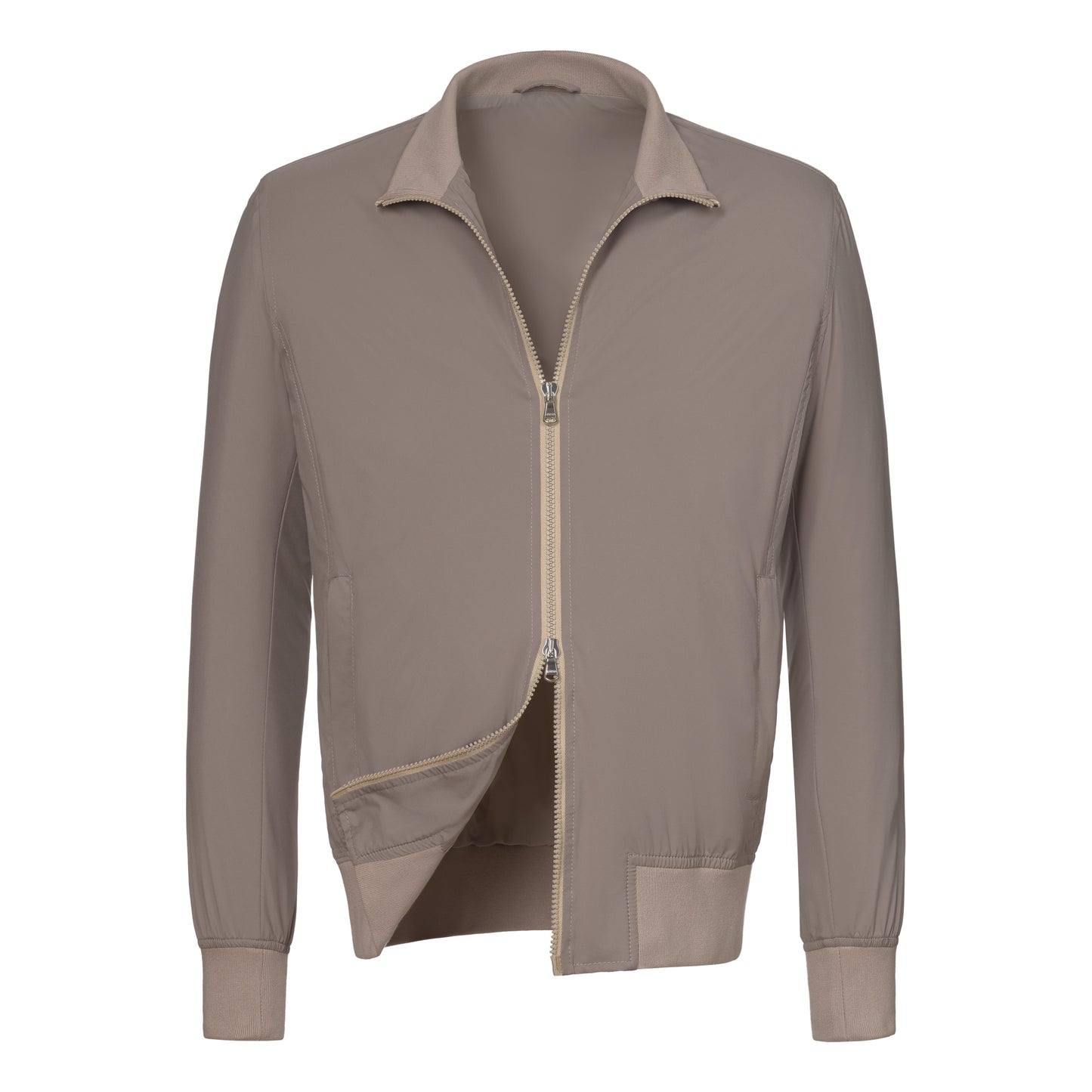 Stand-Up Collar Blouson in Greige