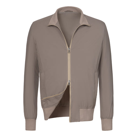 Stand-Up Collar Blouson in Greige