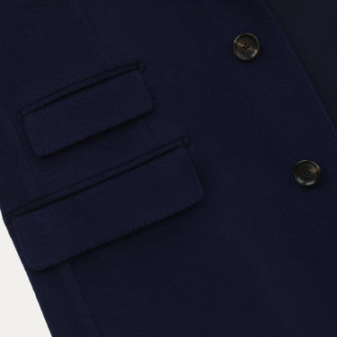 De Petrillo Single-Breasted Wool and Cashmere-Blend Cappotti Coat in Blue. Exclusively Made for Sartale - SARTALE