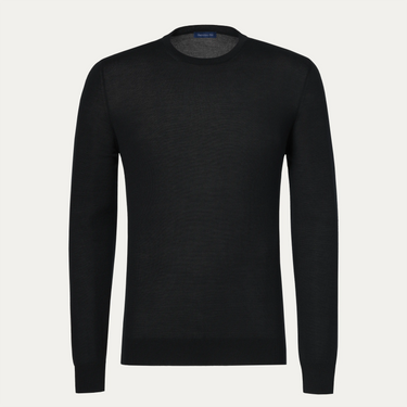 Crew Neck Cashmere Sweater in Black