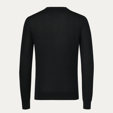 Crew Neck Cashmere Sweater in Black