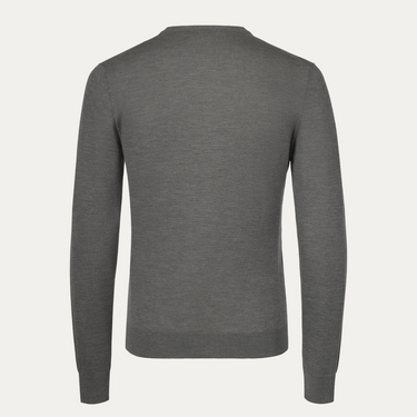Crew Neck Cashmere Sweater in Charcoal Grey