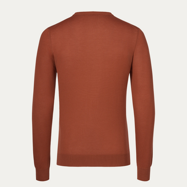 Crew Neck Cashmere Sweater in Burnt Orange