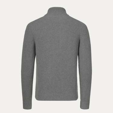 Buttton-Front Cashmere Knit Cardigan in Grey