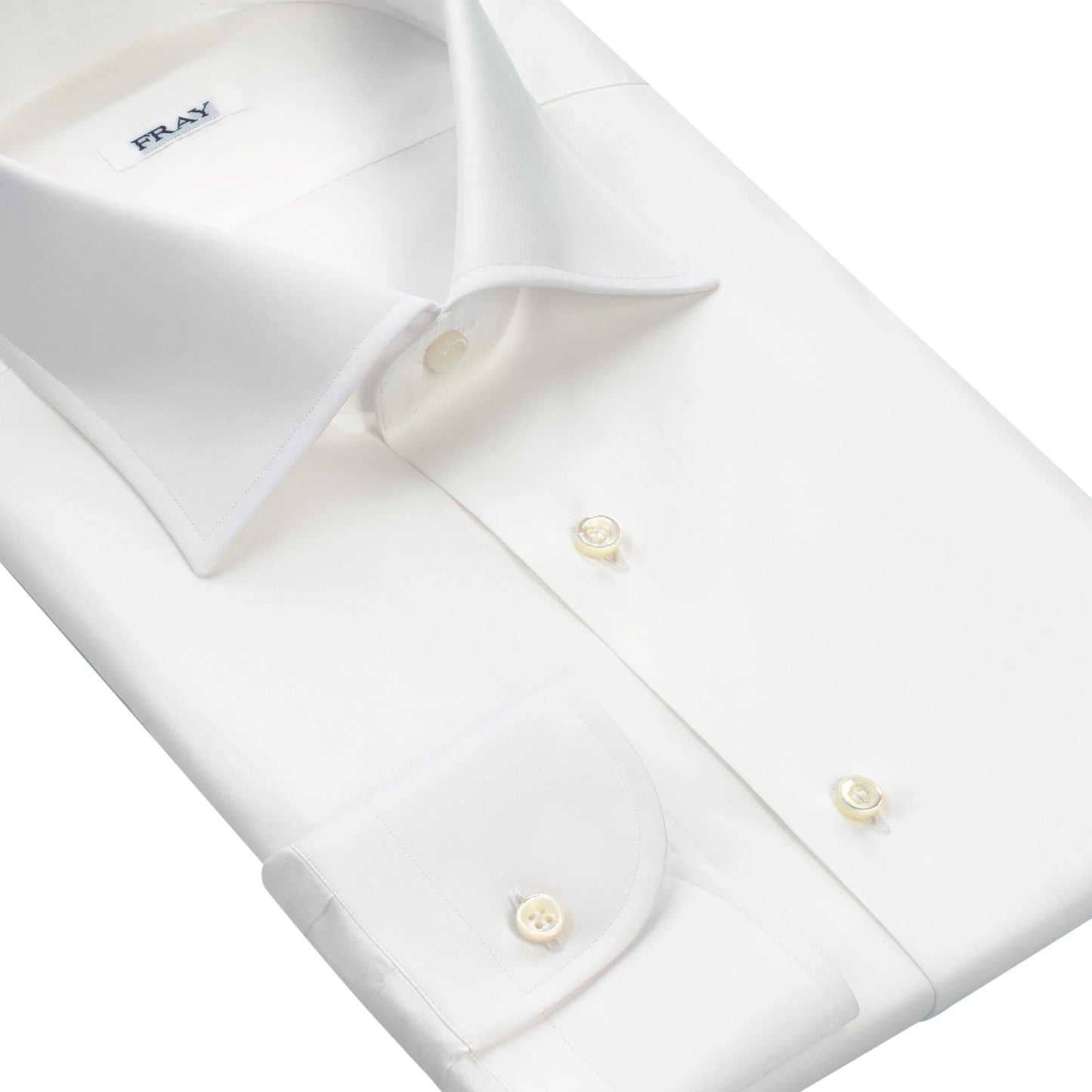 Classic Cotton Shirt in White with Spread Collar