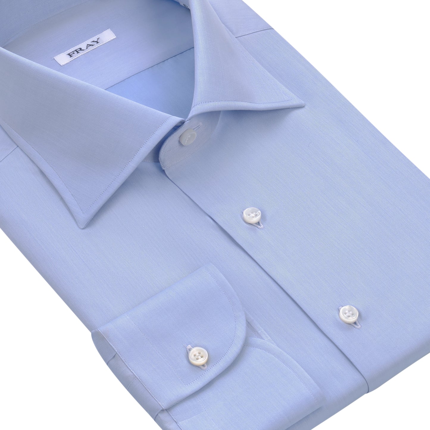 Classic Cotton Shirt in Light Blue with Spread Collar