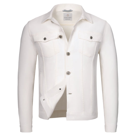 Cotton-Blend Denim Jacket in White