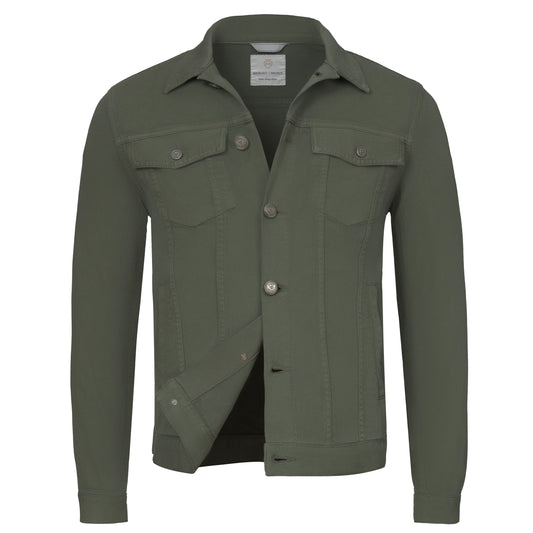 Cotton-Blend Denim Jacket in Green