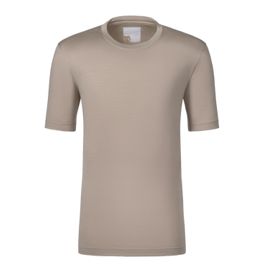 Silk T-Shirt in Light Beige