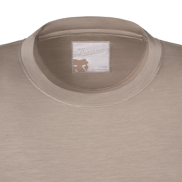 Silk T-Shirt in Light Beige