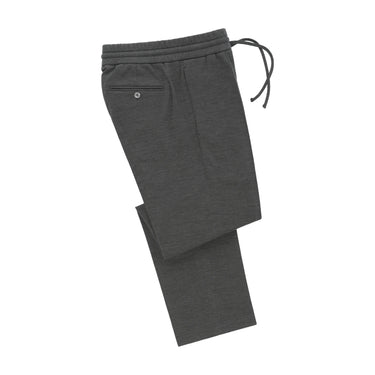 Wool Drawstring Sweatpants in Graphite Grey