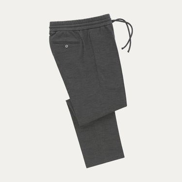 Pantalones de chándal de lana con cordón en gris grafito
