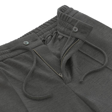 Wool Drawstring Sweatpants in Graphite Grey