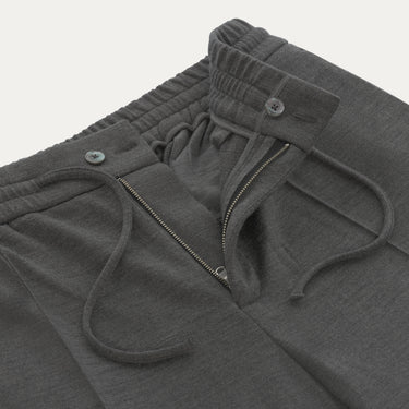 Pantalones de chándal de lana con cordón en gris grafito