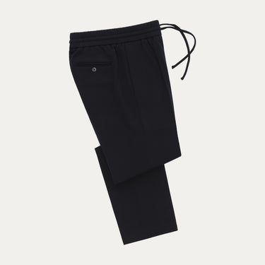Pantalones de chándal de lana con cordón en azul marino
