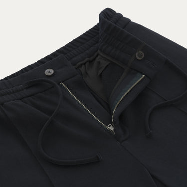 Pantalones de chándal de lana con cordón en azul marino