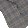Linen-Wool Plaid Jacket in Blue and Brown