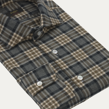 "Culto" Cotton Shirt in Khaki Multicolor