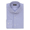 Checked Cotton Shirt in White and Blue