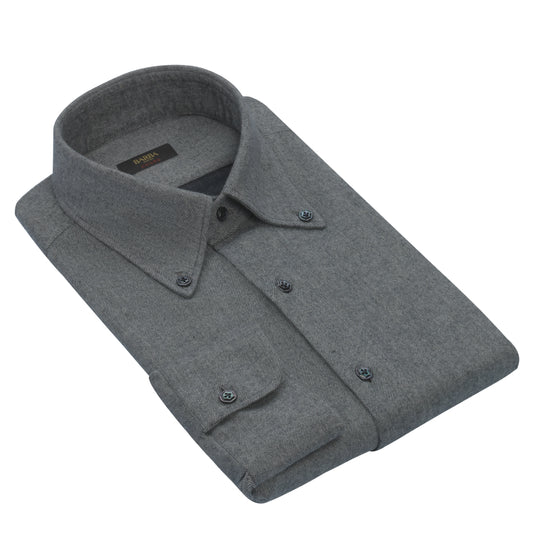 "Culto" Cotton Shirt in Grey Melange
