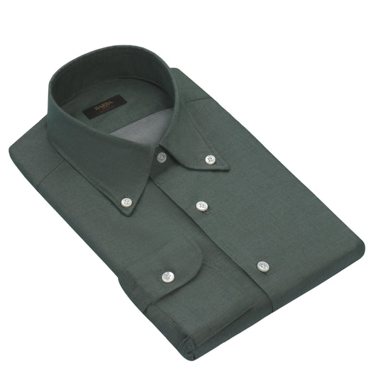 "Culto" Cotton Shirt in Forest Green