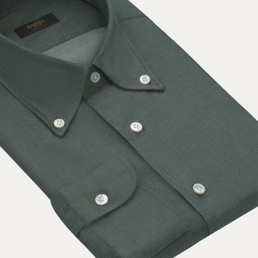 "Culto" Cotton Shirt in Forest Green