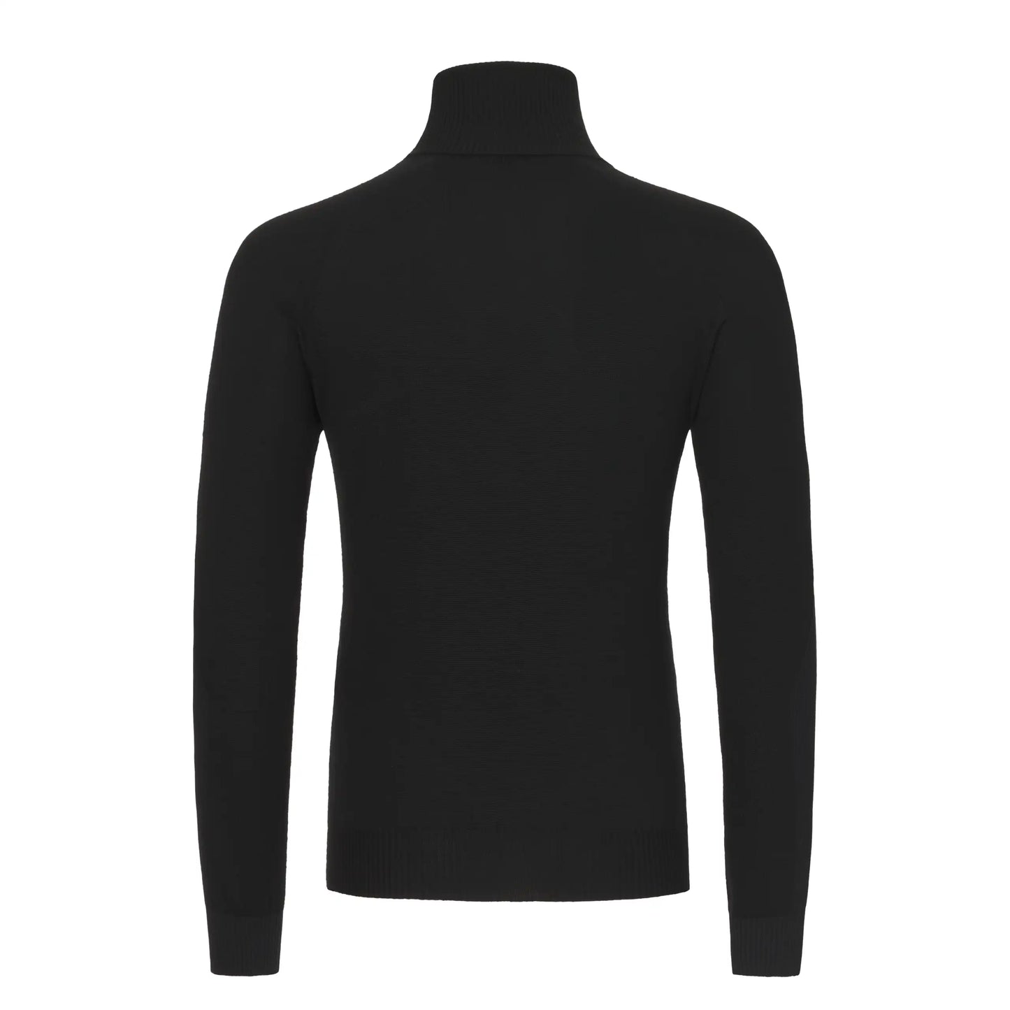 Wool Whole Turtleneck Sweater in Black