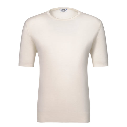 T-Shirt aus Baumwoll-Kaschmir-Mischung in Weiß