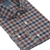 "Dandy Life" Gingham-Check Cotton Shirt in Blue, Brown and Grey