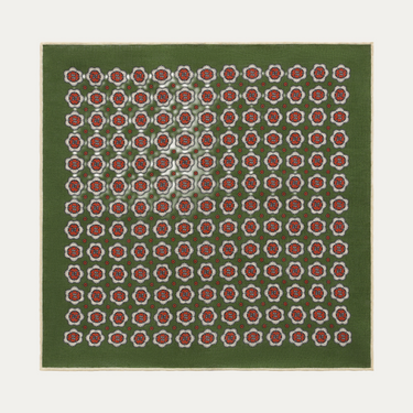 Pañuelo de bolsillo de lino estampado en color verde
