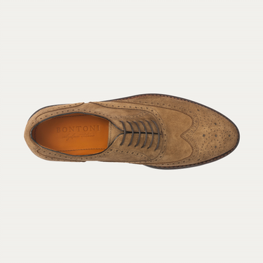 Bontoni «Libertino» Six-Eyelet Oxford Shoes with Perforated Details and Medallion in Brown - SARTALE