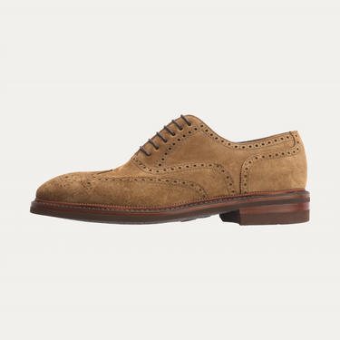 Bontoni «Libertino» Six-Eyelet Oxford Shoes with Perforated Details and Medallion in Brown - SARTALE