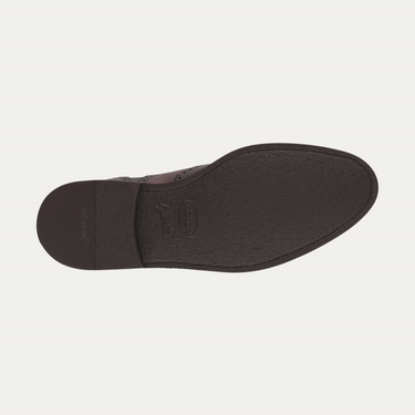 Bontoni «Libertino» Six-Eyelet Oxford Shoes with Perforated Details and Medallion in Marrone Brown - SARTALE