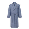 Linen Belted Robe in Blue Melange