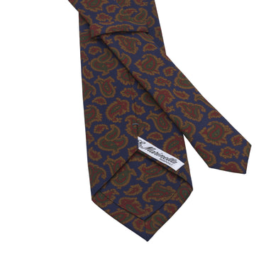 Printed Paisley Silk Tie in Royal Blue