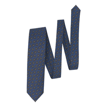 Printed Paisley Silk Tie in Royal Blue