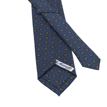 Printed Paisley Silk Tie in Royal Blue
