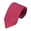 Flower Printed Self-Tipped Silk Tie in Red