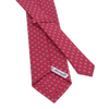 Flower Printed Self-Tipped Silk Tie in Red