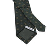 Flower Embroidered Silk Tie in Dark Green