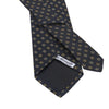 Embroidered Silk Lined Tie in Dark Blue