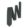 Embroidered Silk Lined Tie in Dark Green