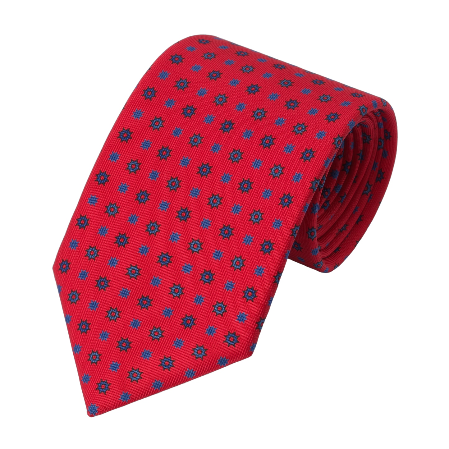 Printed Silk Tie in Red