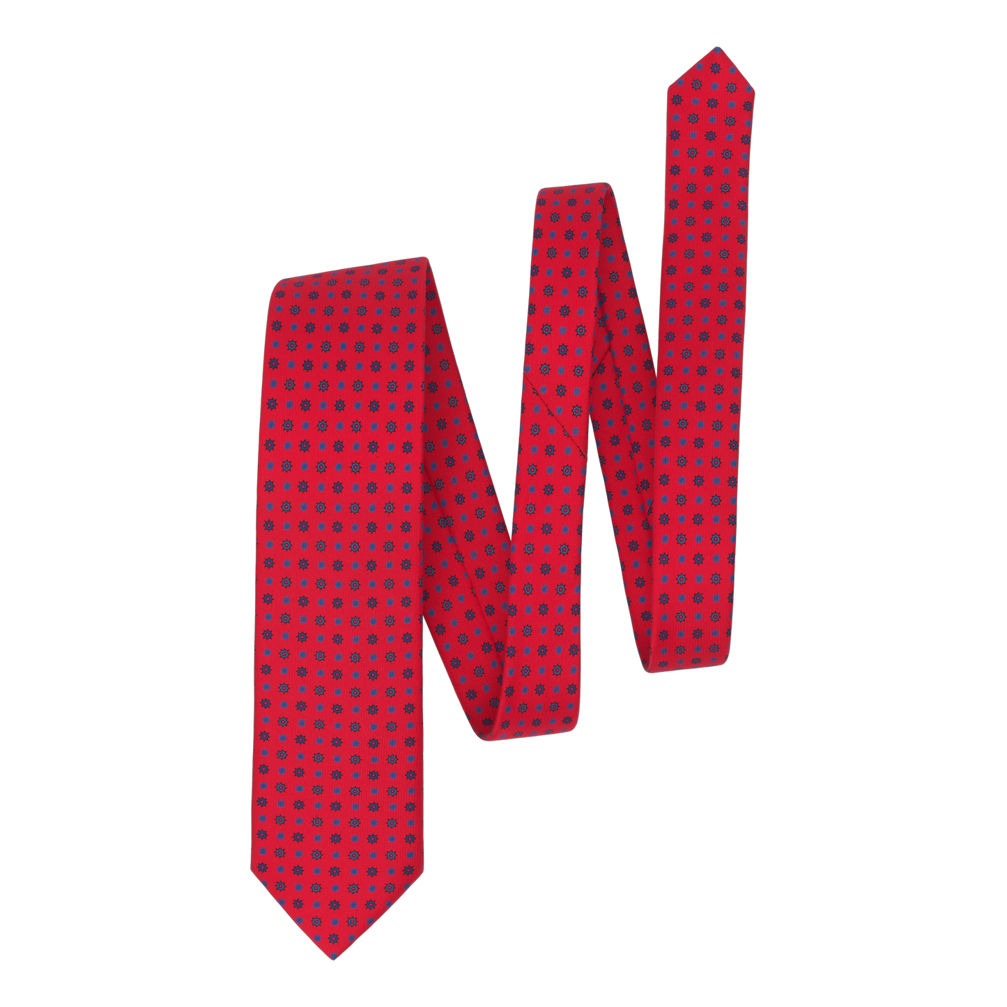 Printed Silk Tie in Red