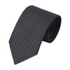 Printed Orange Dot Silk Tie in Dark Blue