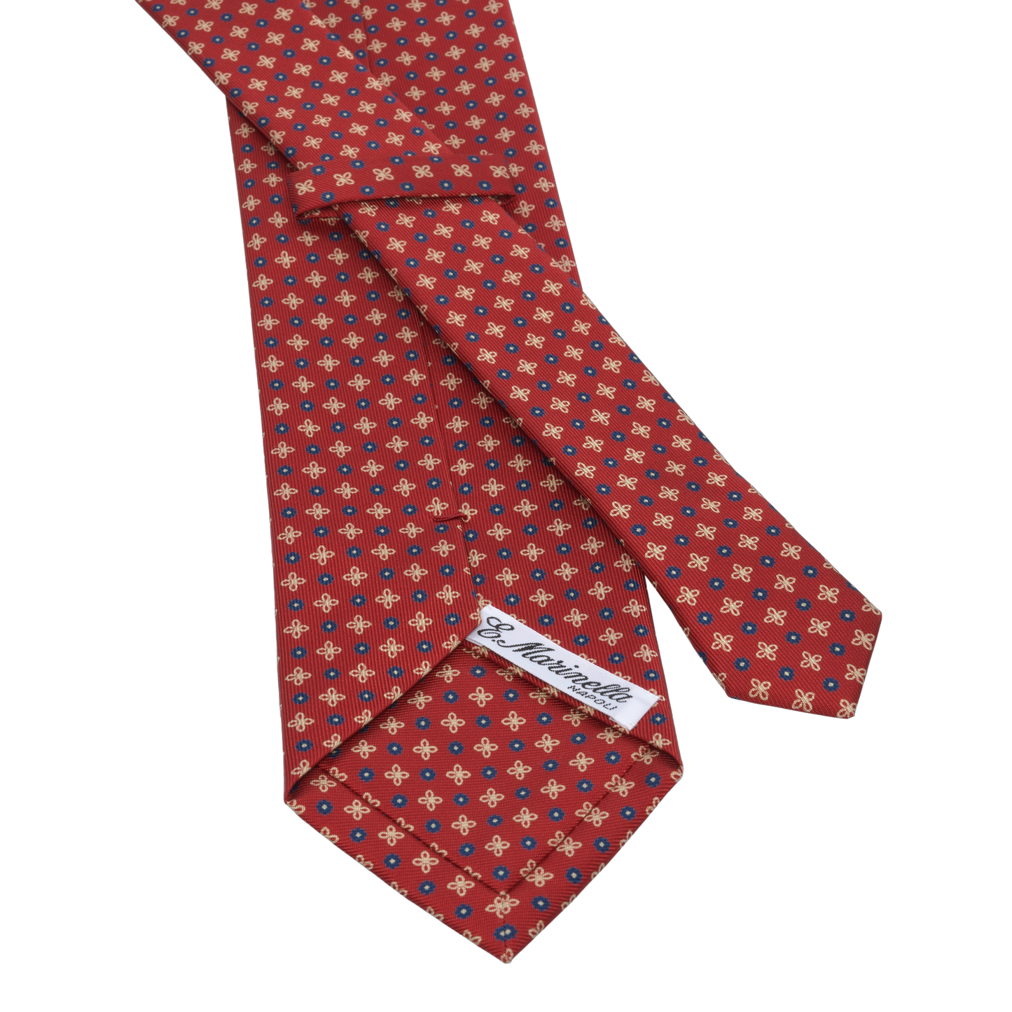 Printed Self-Tipped Silk Tie in Red