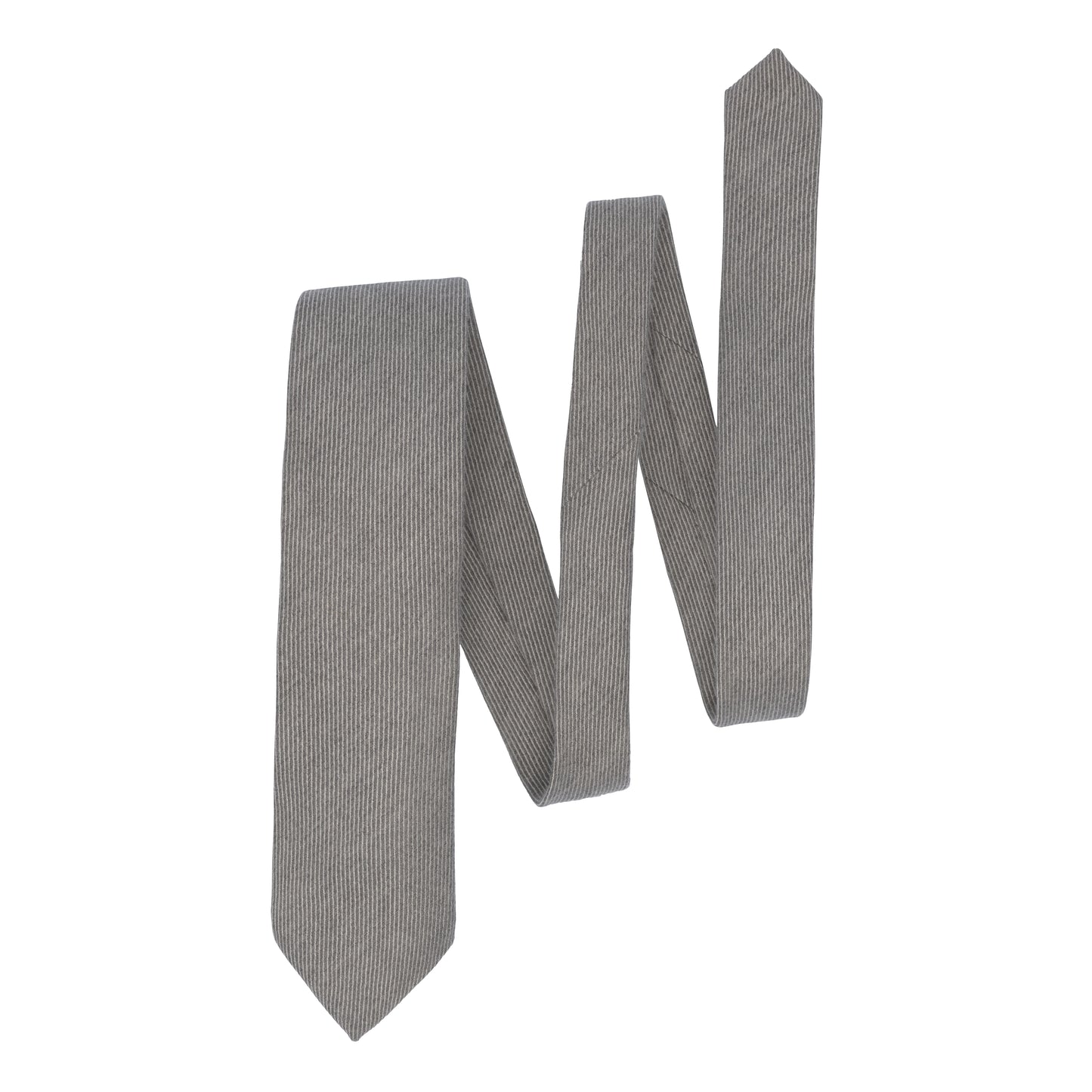 Striped Cashmere Tie in Grey