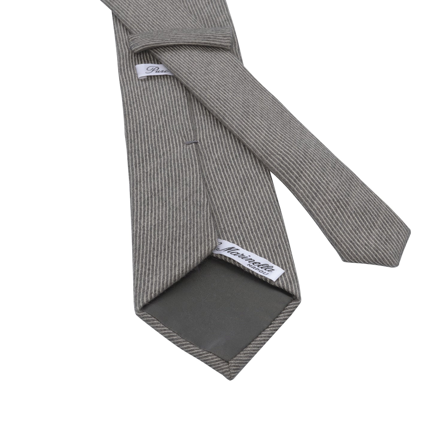 Striped Cashmere Tie in Grey