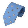 Elephant Printed Silk Tie in Sky Blue